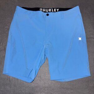 Hurley Men’s Blue Hybrid Board Shorts Size 40 Quick Dry Swim Surf Casual